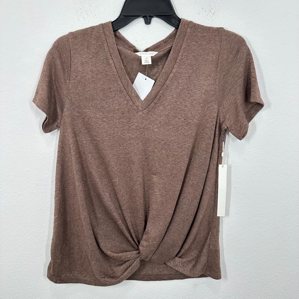Caslon Nordstrom Twist Front V Neck Lightweight Casual Tee Shirt Updated Basic